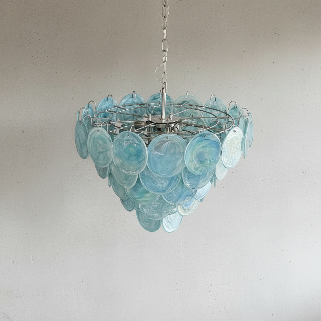 Riviko Azure Bloom Glass Chandelier - Background Shot