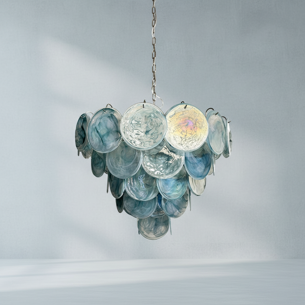 Riviko Azure Bloom Glass Chandelier - Background Shot
