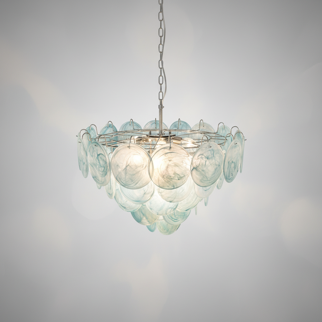 Riviko Azure Bloom Glass Chandelier - Background Shot