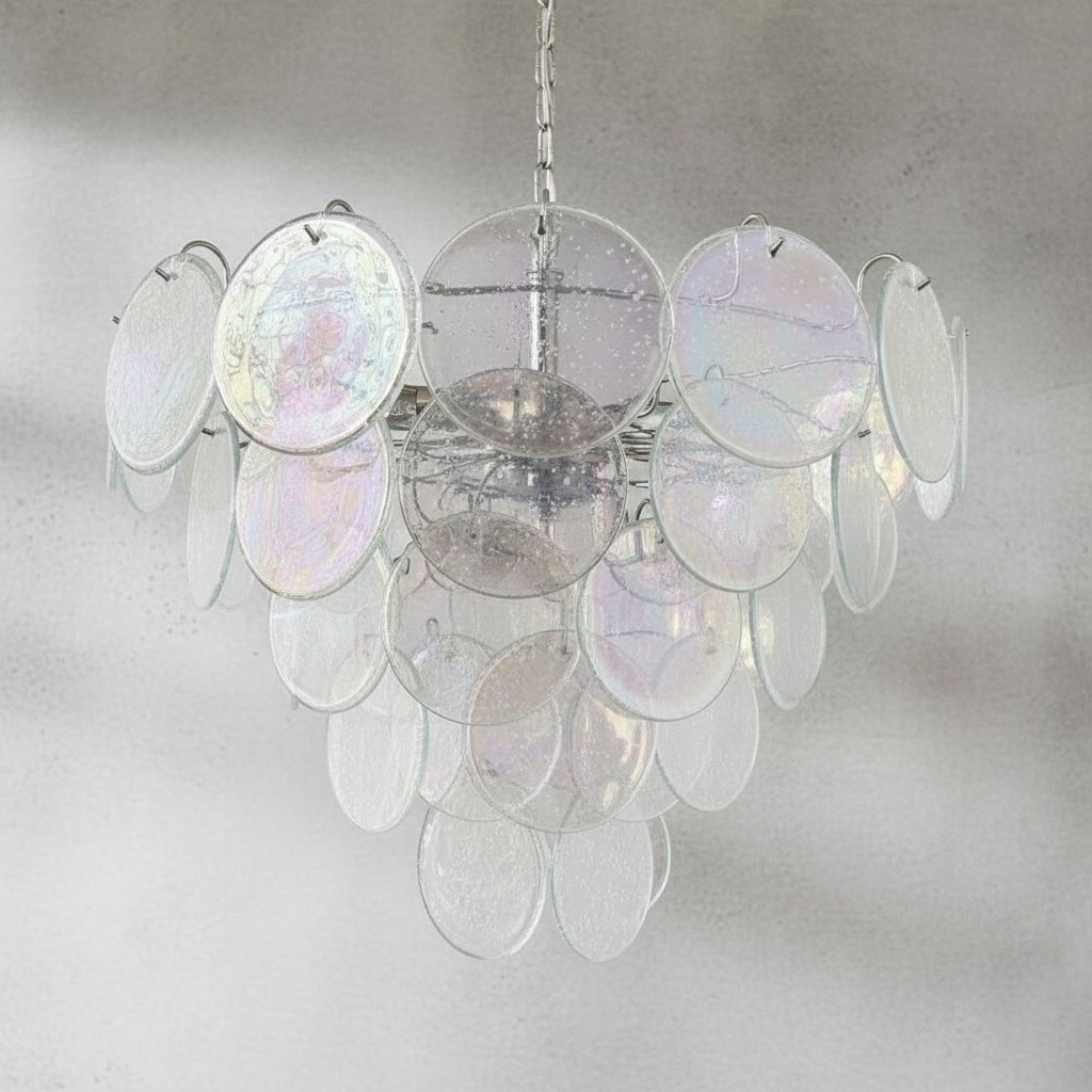 Riviko Aura Iridescent Glass Chandelier - Background Shot