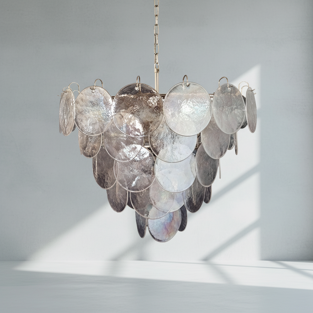 Riviko Aura Iridescent Glass Chandelier - Background Shot