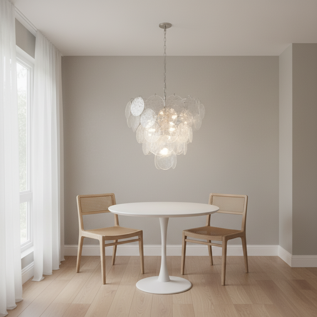 Riviko Aura Iridescent Glass Chandelier - Background Shot
