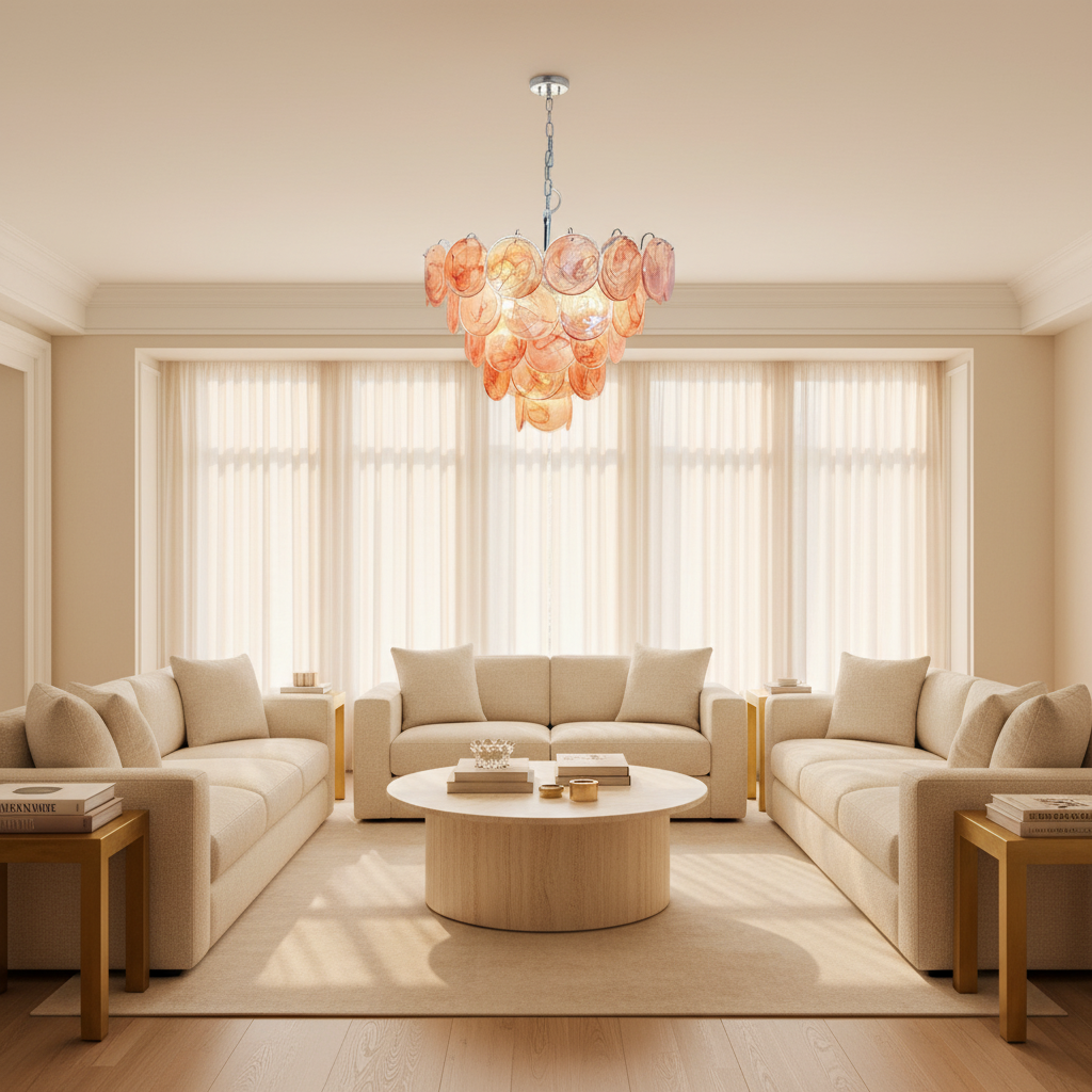 Riviko Rose Alabaster Grand Chandelier - sophisticated American living room
