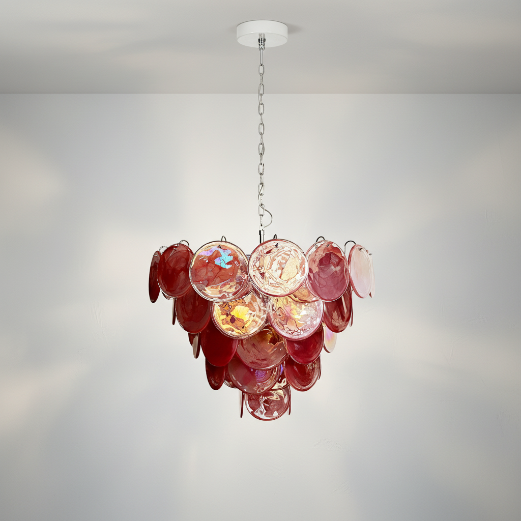 Riviko Murano Chandelier 57 Pink - Studio Shot
