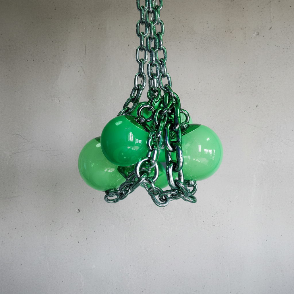 Riviko Veridian Cluster Art Deco Pendant - Background Shot