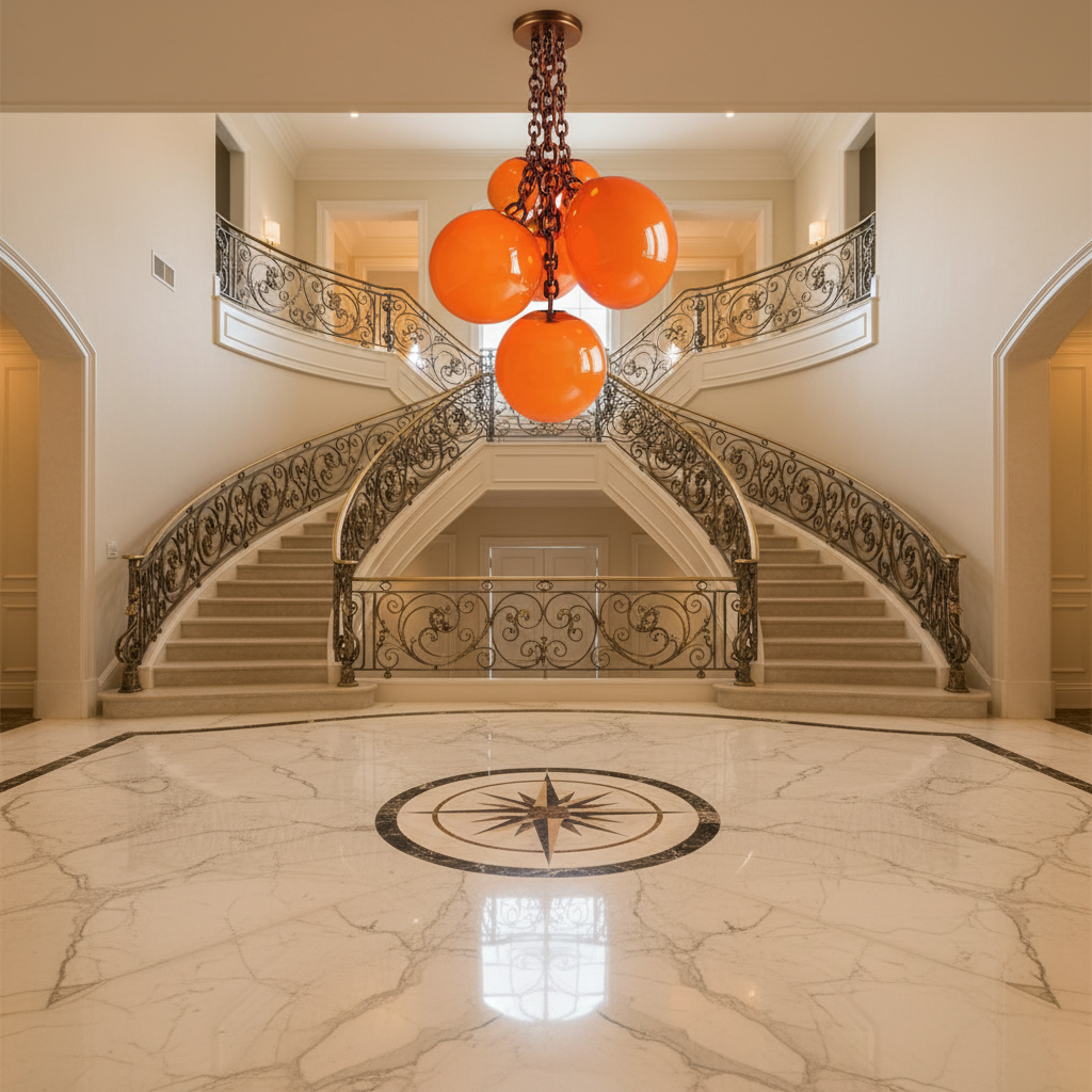 Riviko Fruit Grape Hanging Swag Chandelier - grand American foyer with two-story ceiling