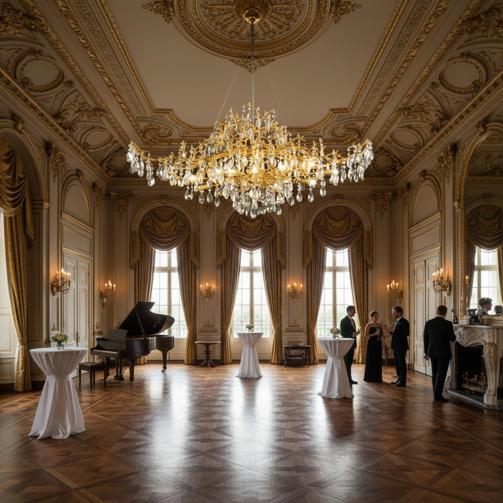 Riviko Gilded Branch Crystal Chandelier - American ballroom or formal entertaining space