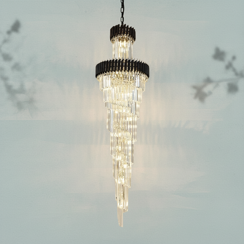 Riviko Obsidian Radiance Crystal Chandelier - Background Shot