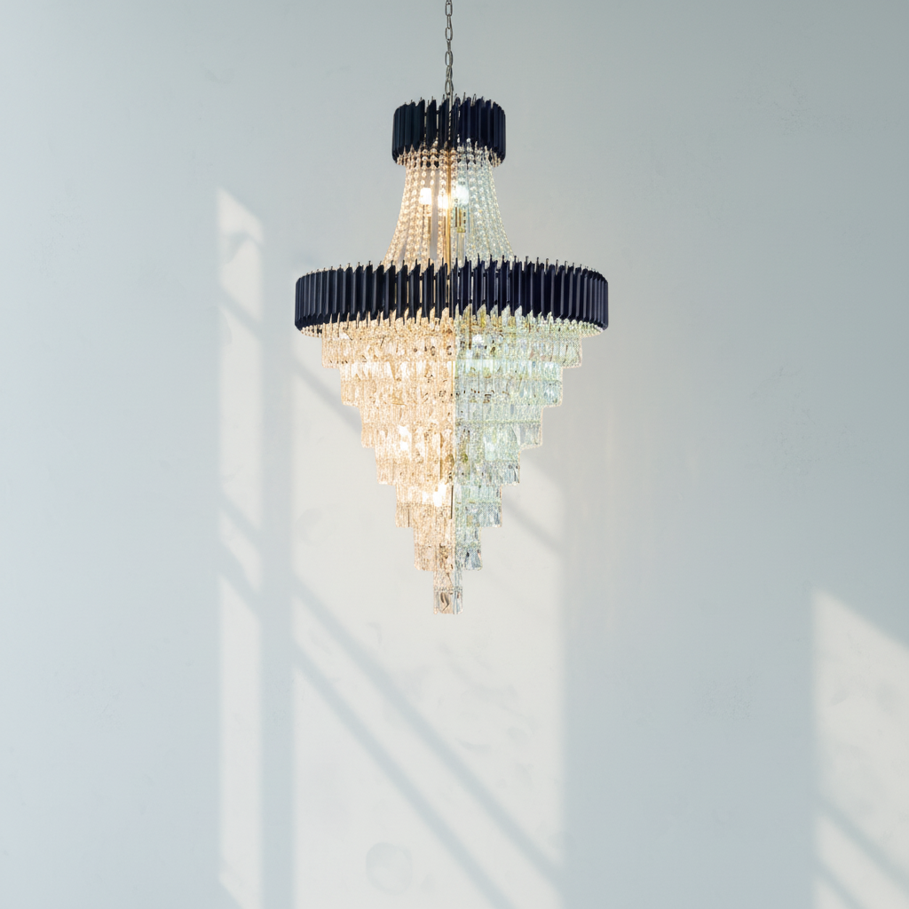 Riviko Obsidian Radiance Crystal Chandelier - Background Shot