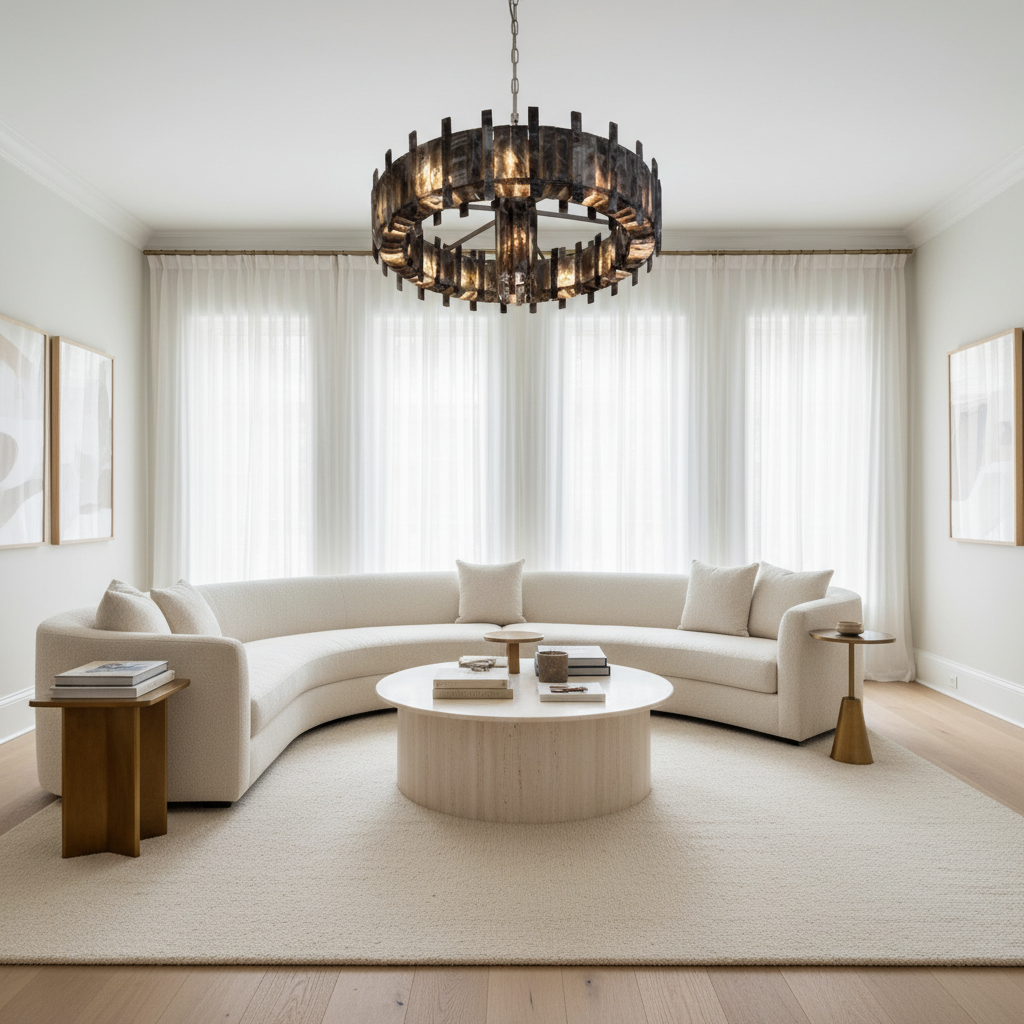 Riviko Cosmic Cascade Chandelier - sophisticated American living room