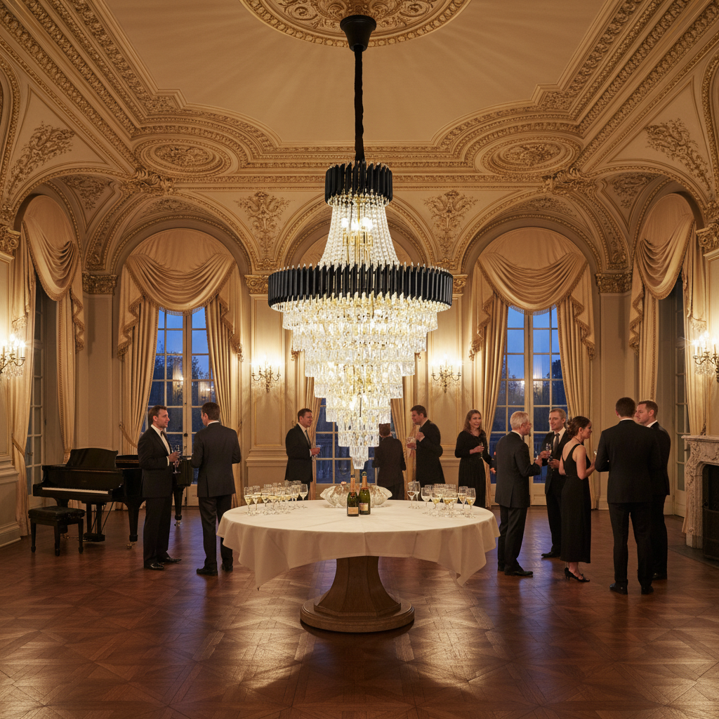Riviko Vancard Crystal Chandelier - American ballroom or formal entertaining space