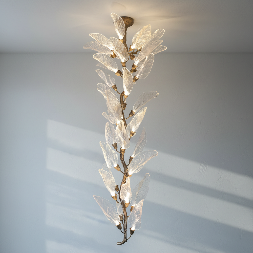Riviko Verdant Petal Resin Chandelier - Background Shot