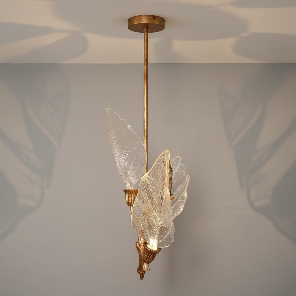 Riviko Verdant Petal Resin Chandelier - Background Shot