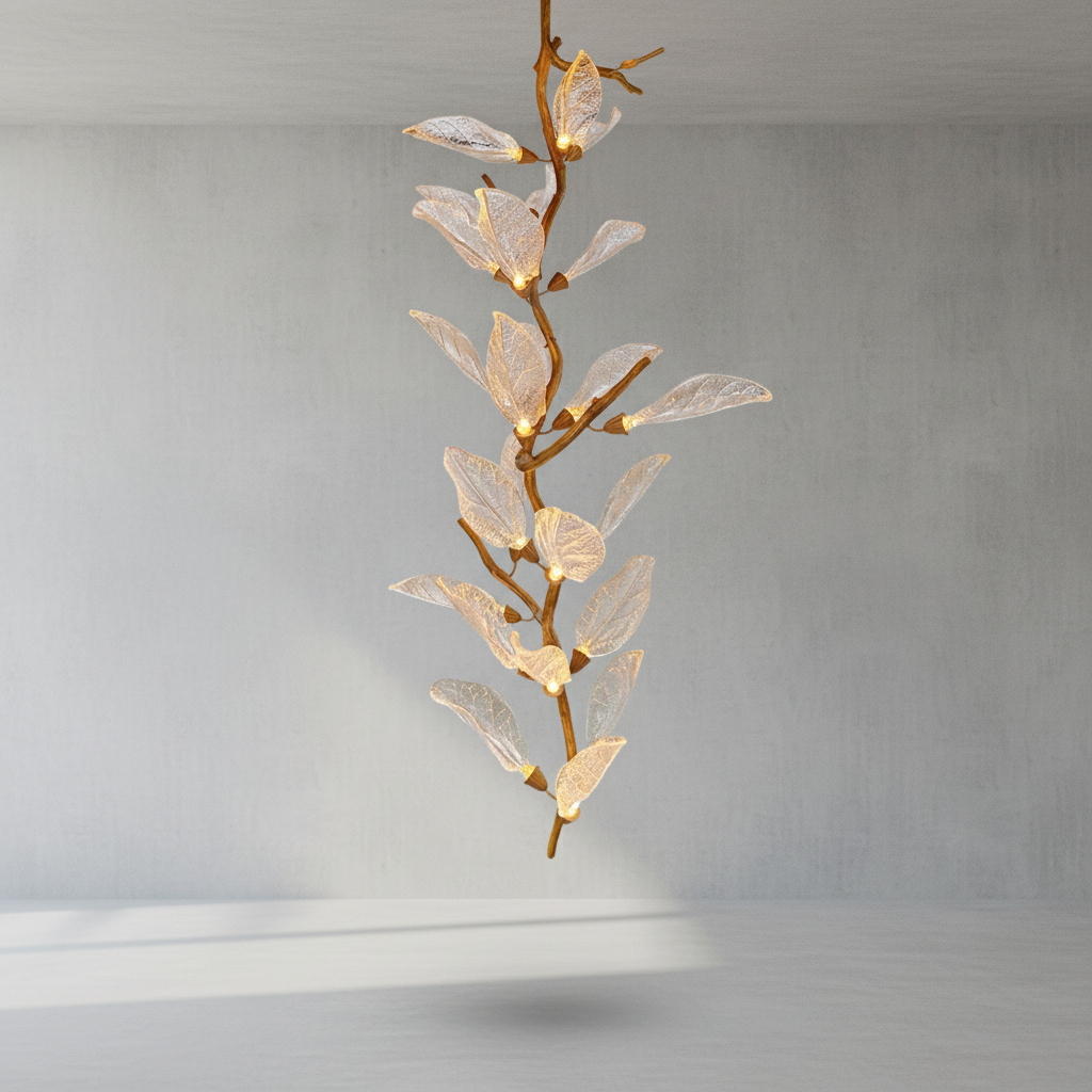 Riviko Verdant Petal Resin Chandelier - Background Shot