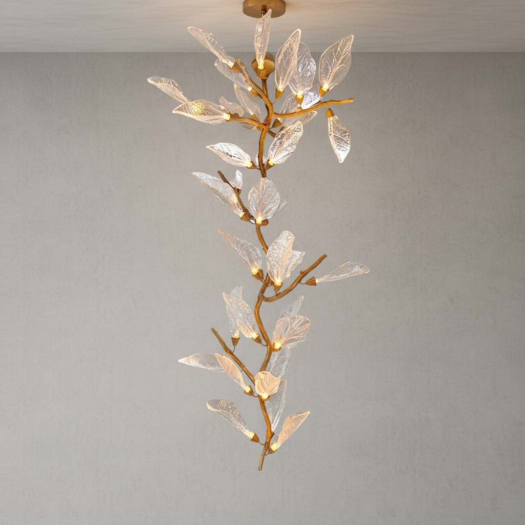 Riviko Verdant Petal Resin Chandelier - Background Shot
