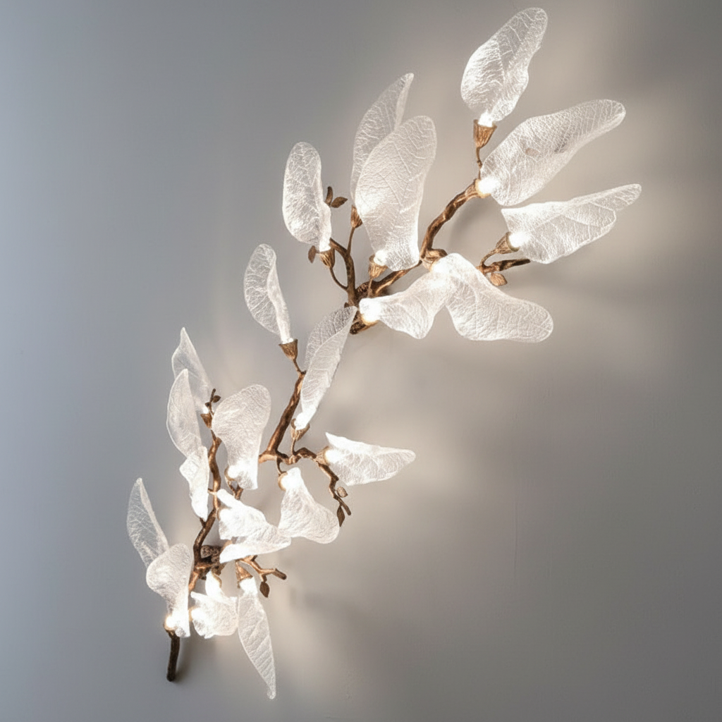 Riviko Verdant Petal Resin Chandelier - Background Shot