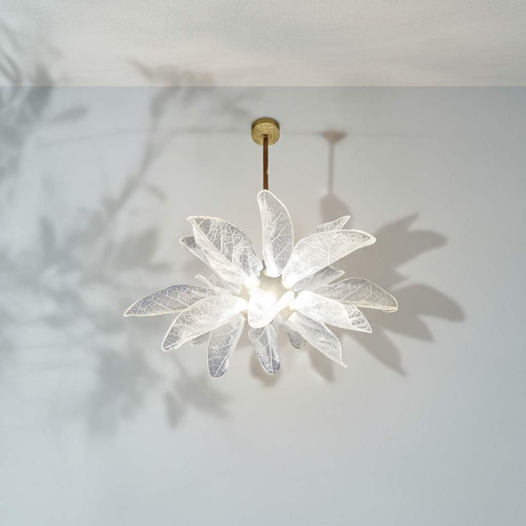 Riviko Verdant Petal Resin Chandelier - Background Shot