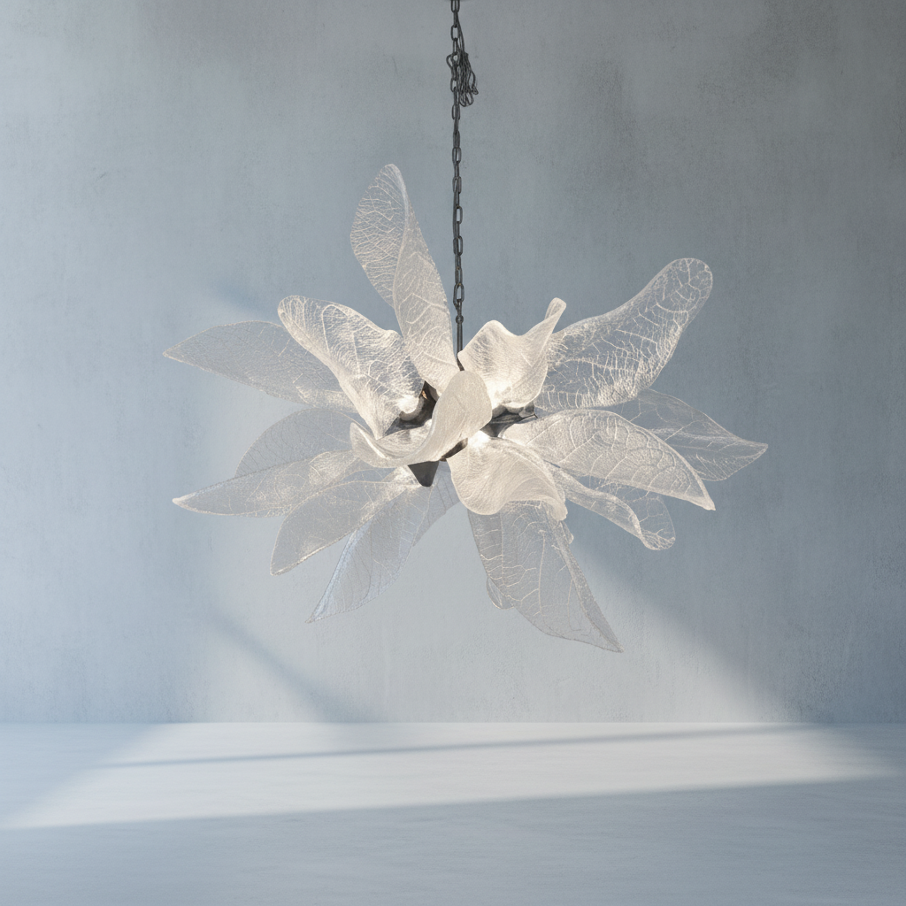 Riviko Verdant Petal Resin Chandelier - Background Shot