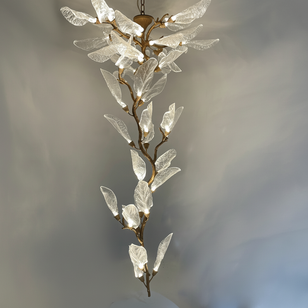 Riviko Verdant Petal Resin Chandelier - Background Shot