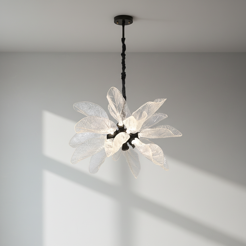 Riviko Verdant Petal Resin Chandelier - Background Shot