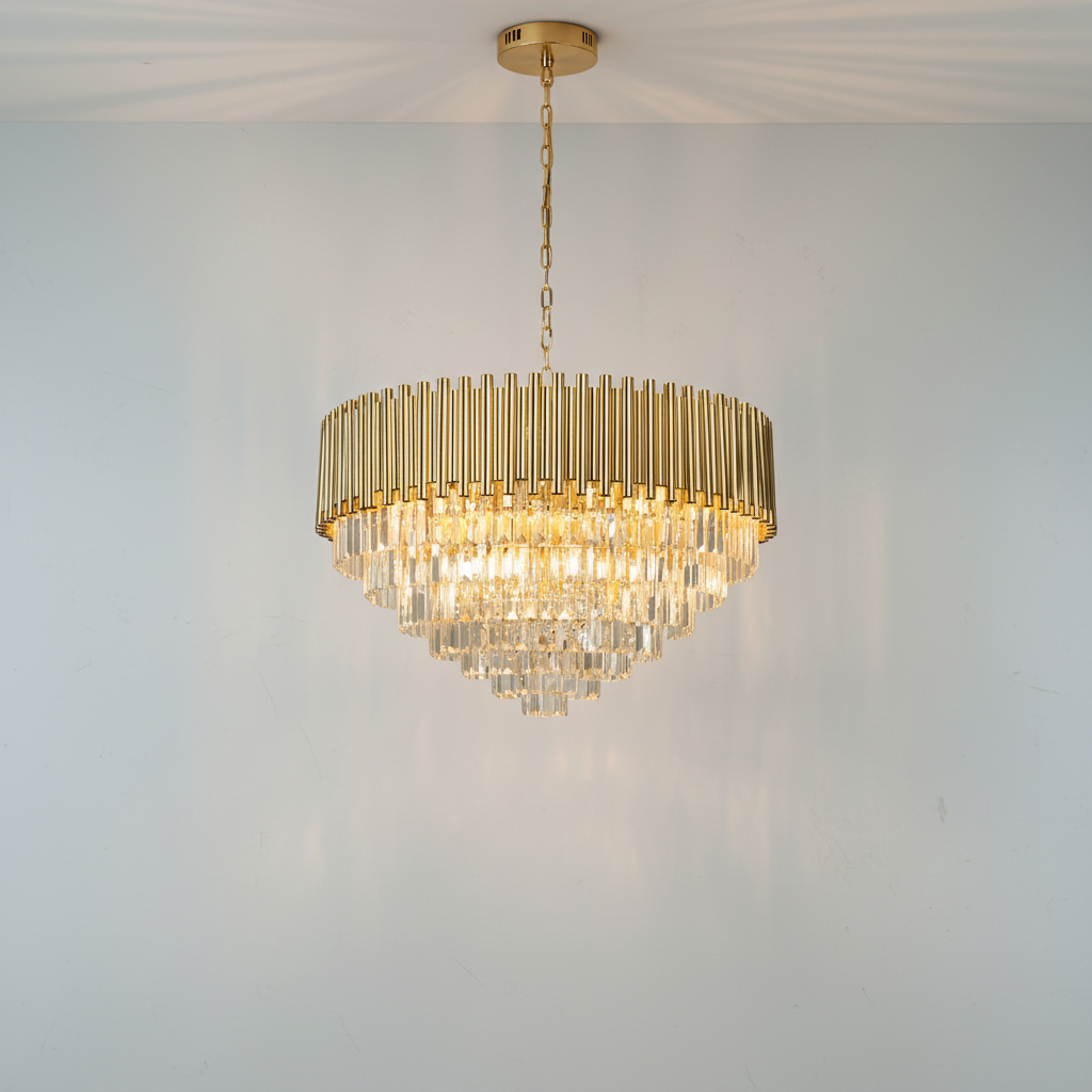 Riviko Callistenes Clear Crystal Chandelier - Studio Shot