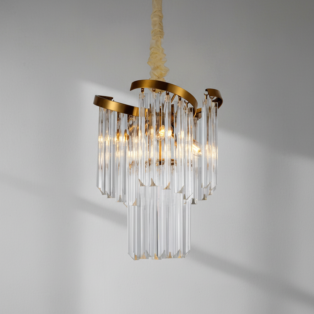 Riviko Radiant Bloom Round Crystal Chandelier - Background Shot