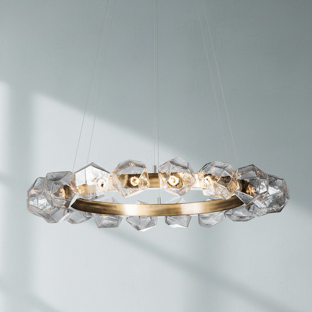 Riviko Aura Disc Modern LED Chandelier - Background Shot