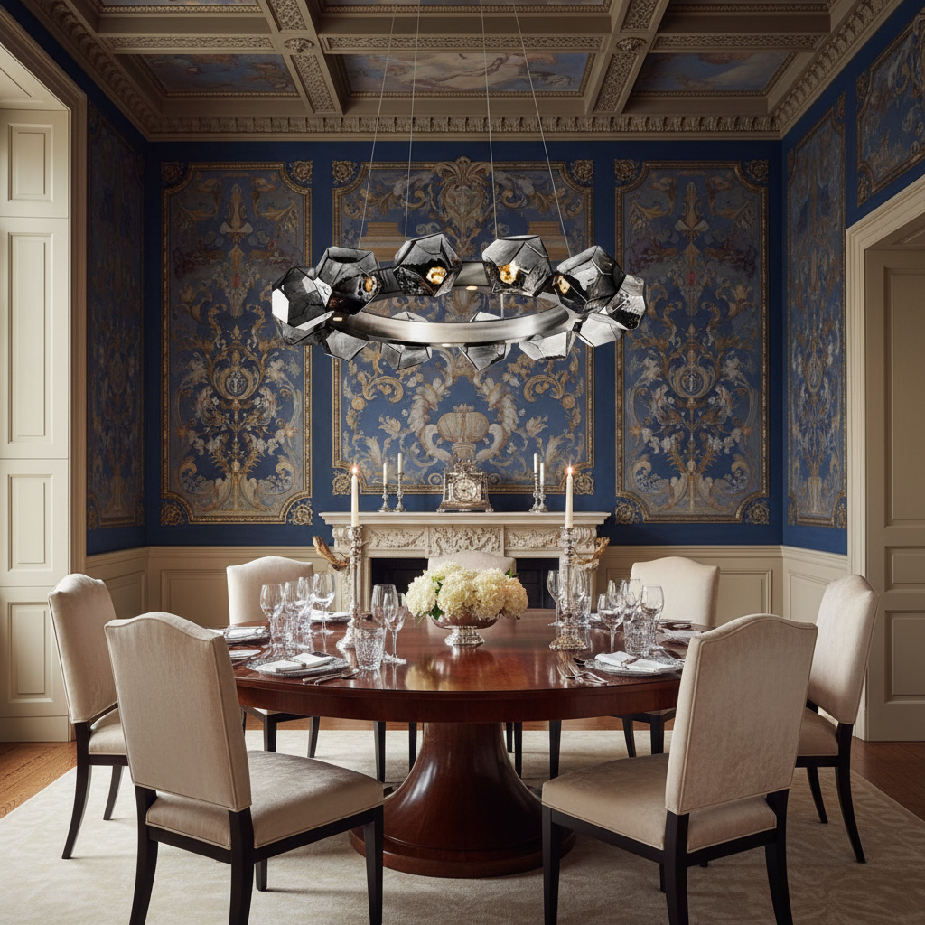 Riviko Aura Disc Modern LED Chandelier - formal American dining room