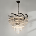 Riviko Twin Palms Round Crystal Chandelier - Studio Shot