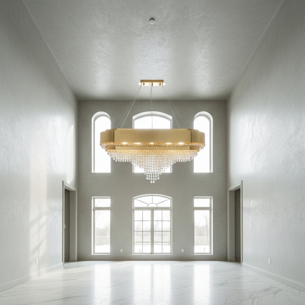 Riviko Radiant Aura Oval K9 Crystal Chandelier - Background Shot