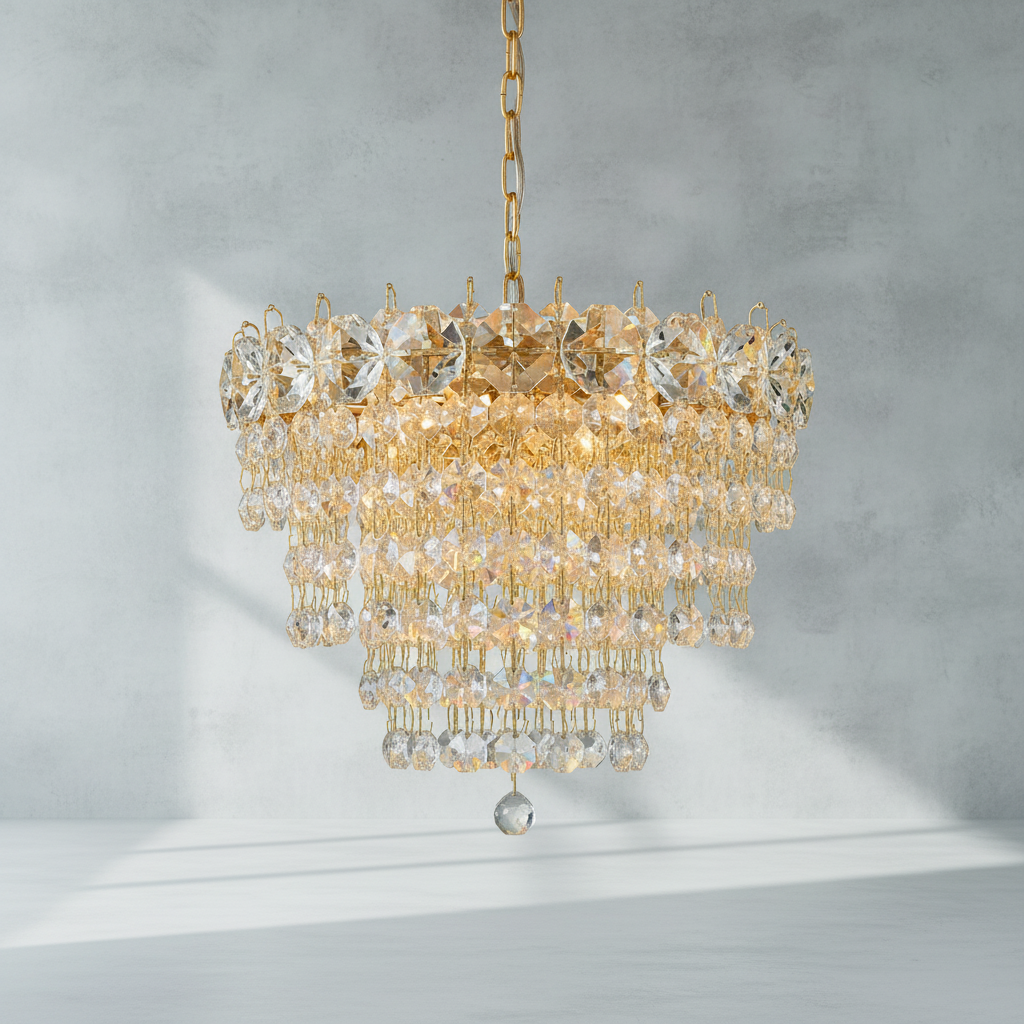 Riviko Radiant Aura Oval K9 Crystal Chandelier - Background Shot