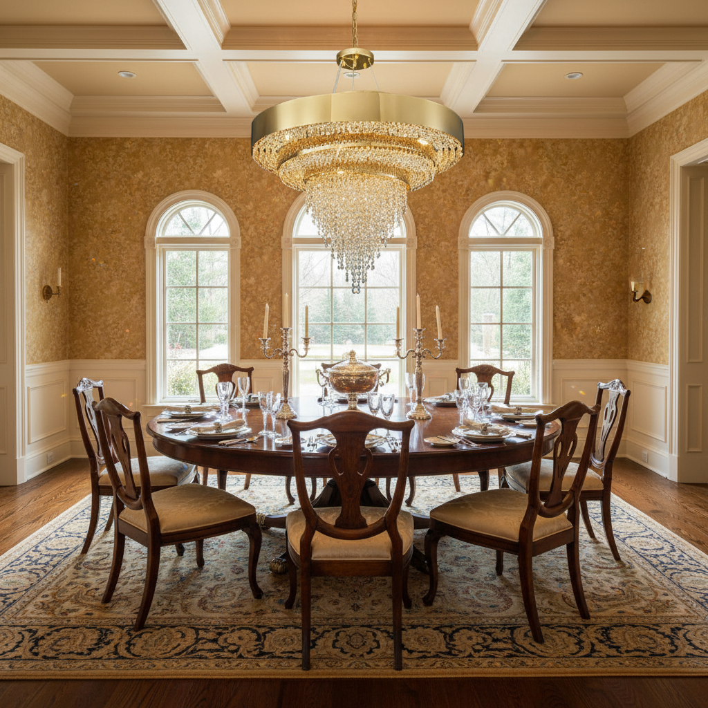 Riviko Radiant Aura Oval K9 Crystal Chandelier - formal American dining room
