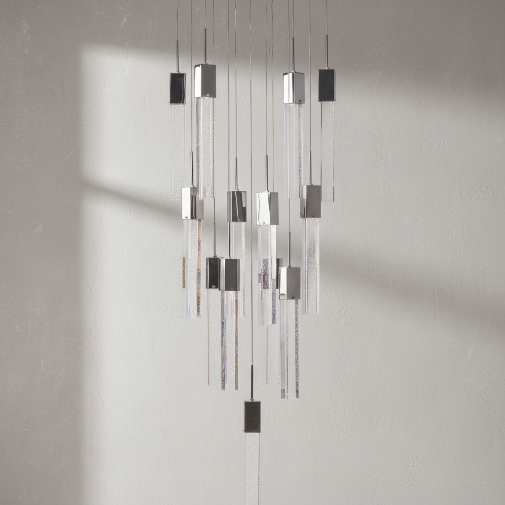 Riviko Radiant Cascade Cylinder Chandelier 13-Light - Background Shot