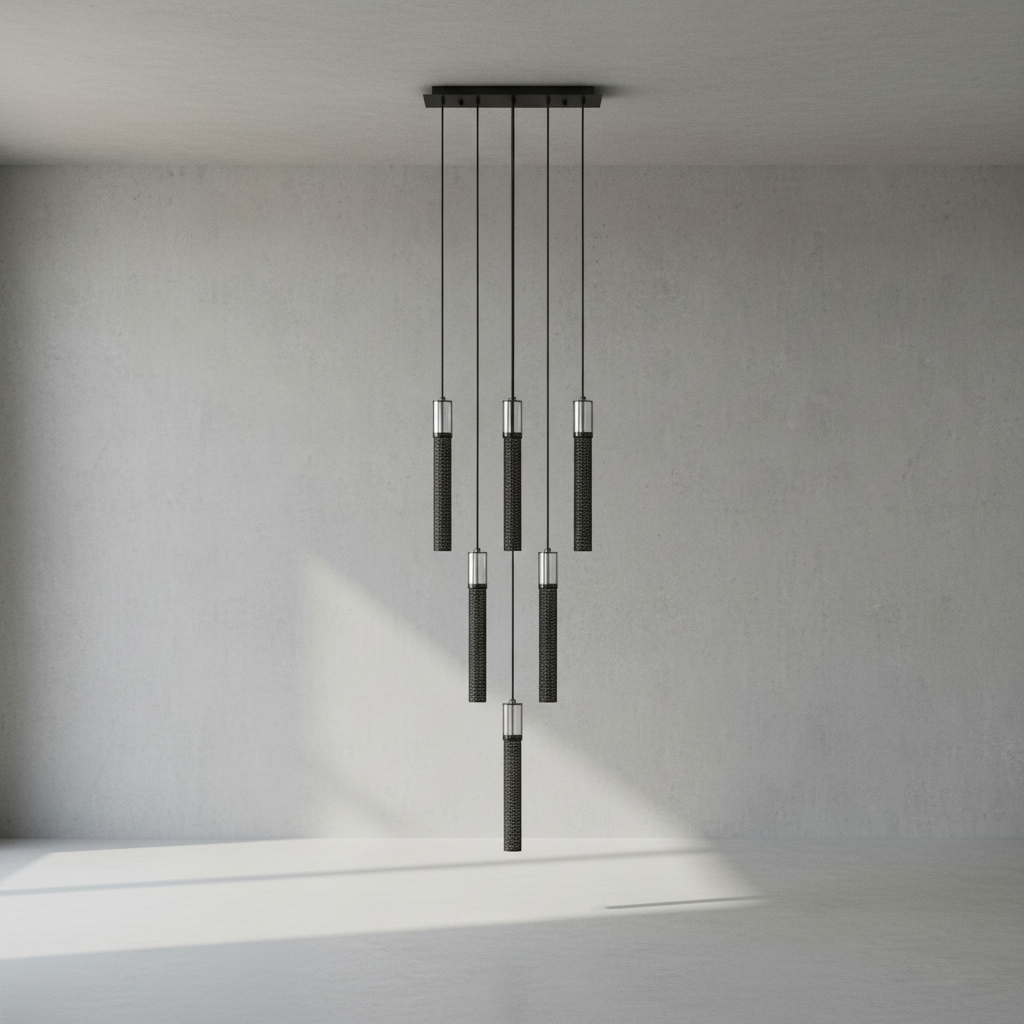Riviko Radiant Cascade Cylinder Chandelier 13-Light - Background Shot