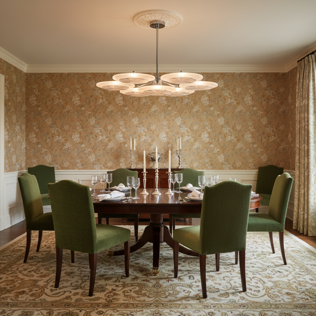Riviko Glacial Radiance Round Chandelier - formal American dining room