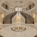 Riviko Sparkling Night Cylinder Chandelier 13 Light - grand American foyer with double-height ceiling