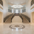 Riviko Ovo Ice Glass Round Chandelier 37.75" - grand American foyer with two-story ceiling