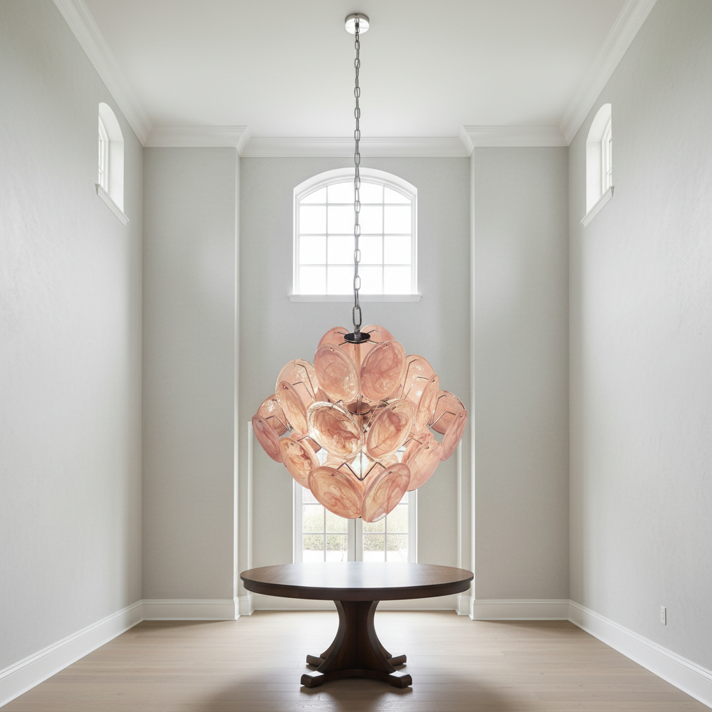 Riviko Roseate Bloom 36-Disk Chandelier - Background Shot