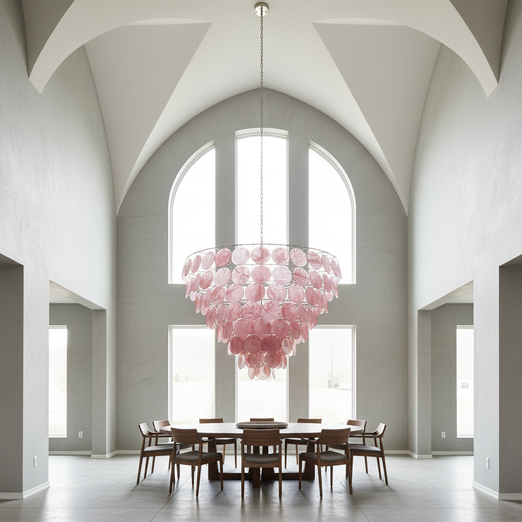 Riviko Roseate Bloom 36-Disk Chandelier - Background Shot