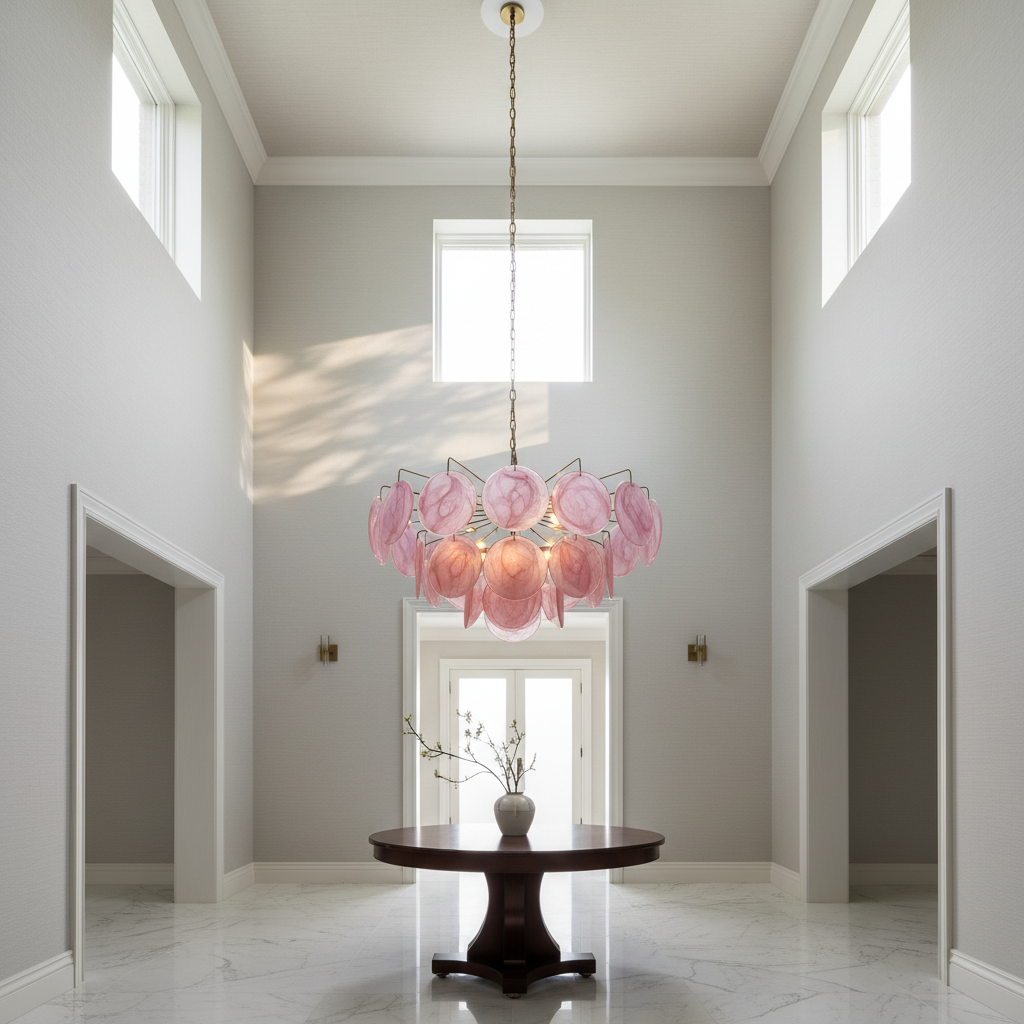 Riviko Roseate Bloom 36-Disk Chandelier - Background Shot
