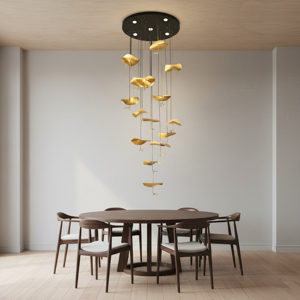 Riviko Veridian Bloom Multi-Light Chandelier - Background Shot