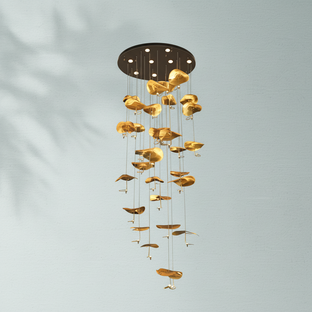 Riviko Veridian Bloom Multi-Light Chandelier - Background Shot