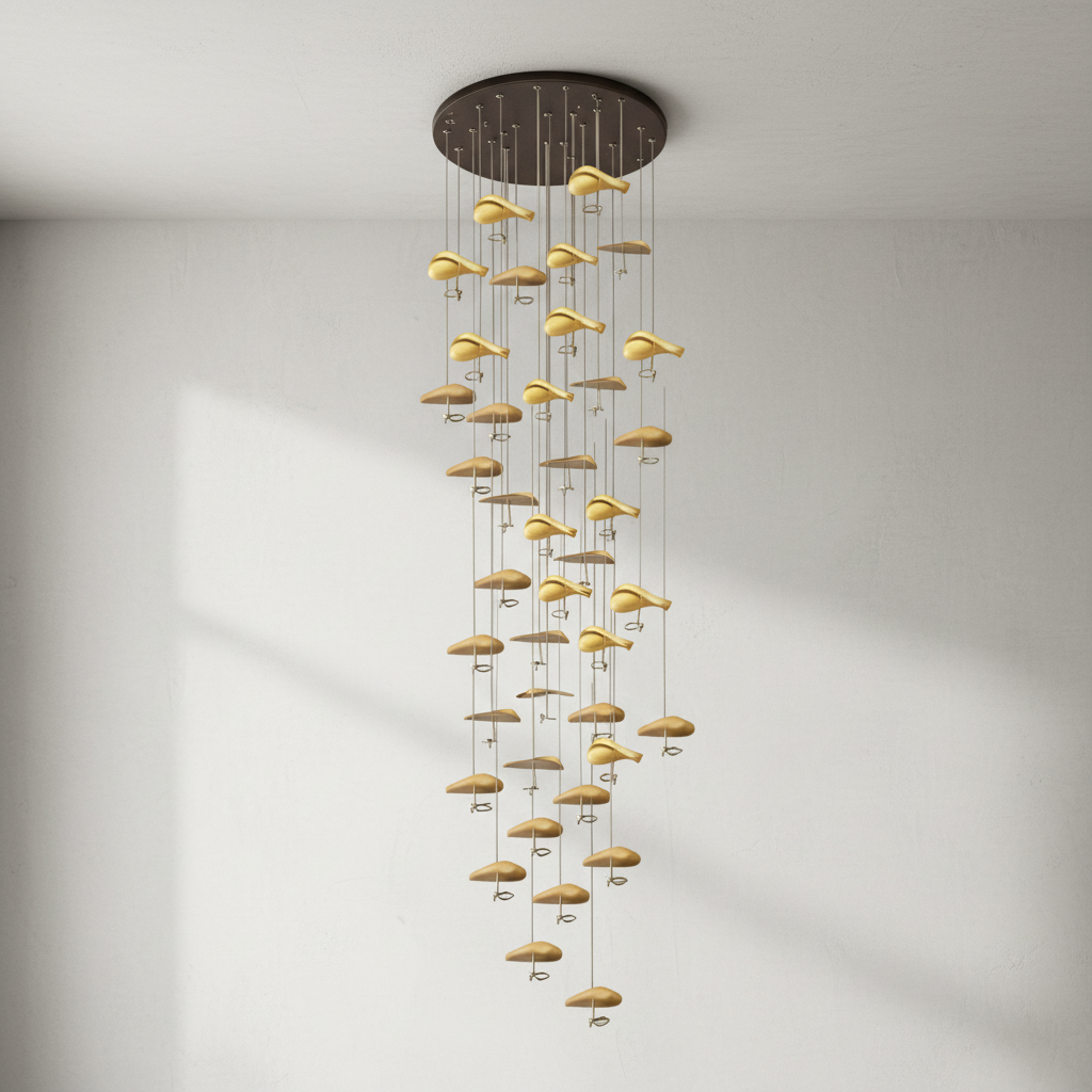 Riviko Veridian Bloom Multi-Light Chandelier - Background Shot