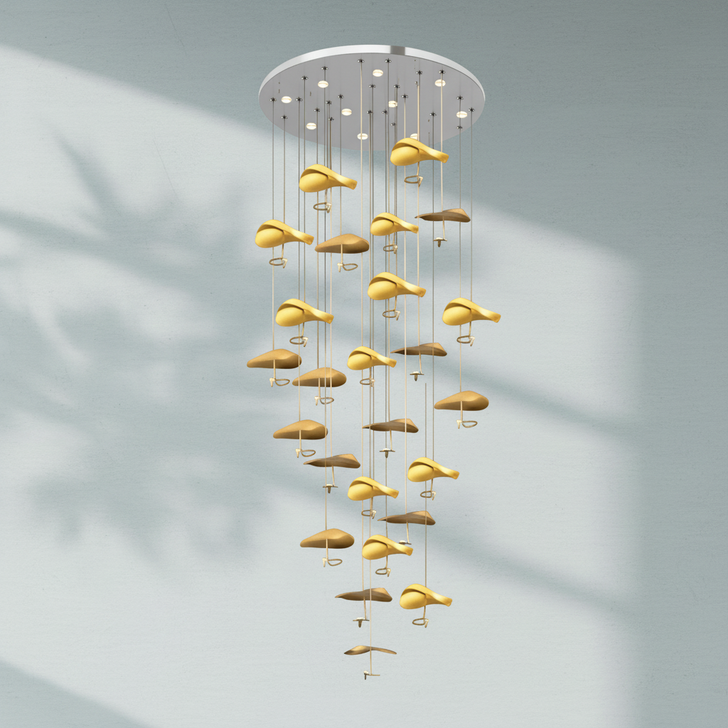 Riviko Veridian Bloom Multi-Light Chandelier - Background Shot