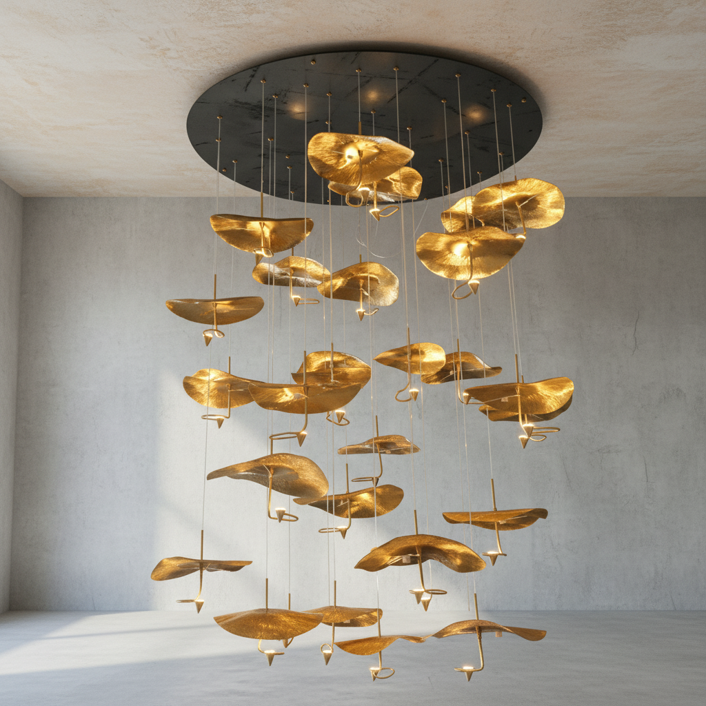 Riviko Veridian Bloom Multi-Light Chandelier - Background Shot
