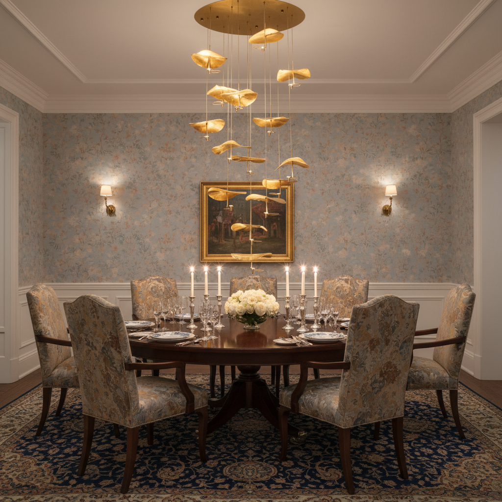 Riviko Veridian Bloom Multi-Light Chandelier - formal American dining room
