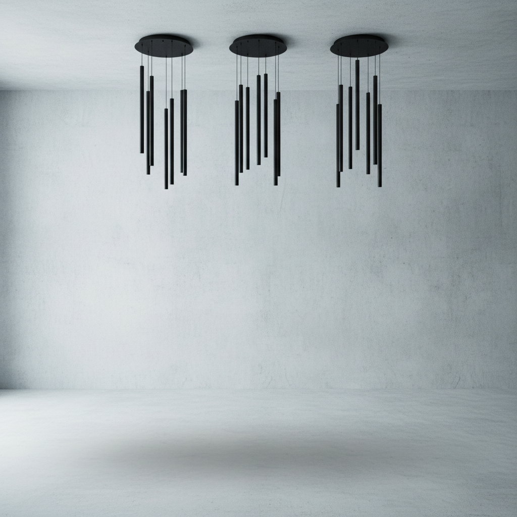 Riviko Aura Cascade Round Tubular Pendant Chandelier - Background Shot