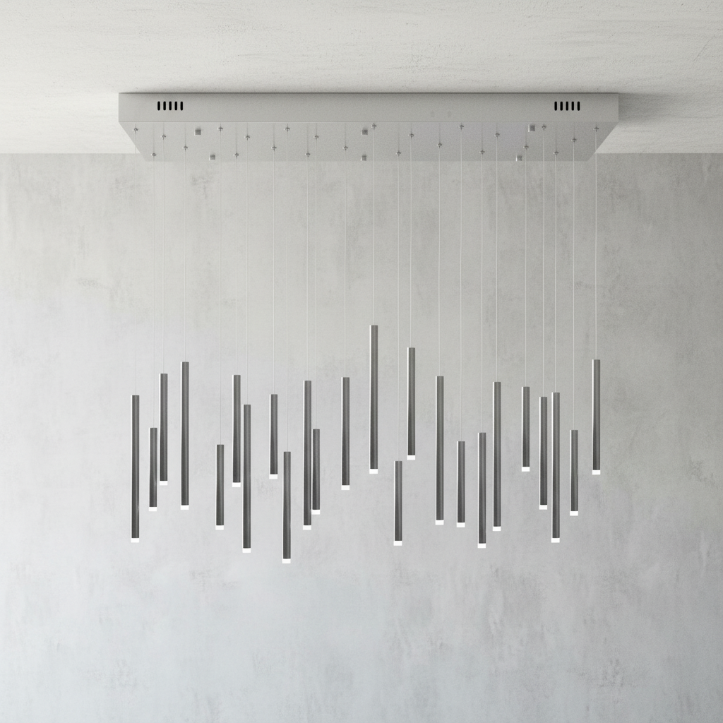 Riviko Aura Cascade Rectangular Pendant Chandelier - Background Shot