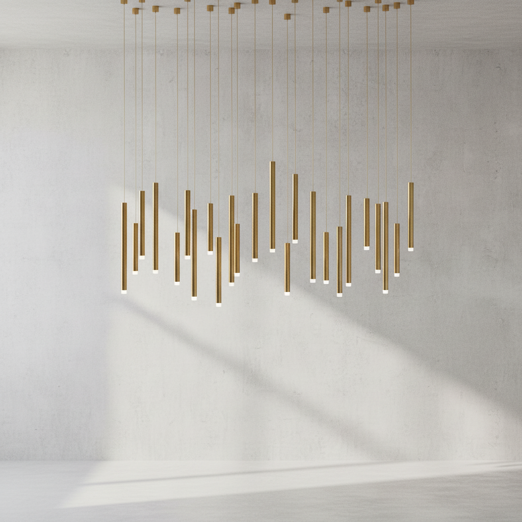 Riviko Aura Cascade Rectangular Pendant Chandelier - Background Shot