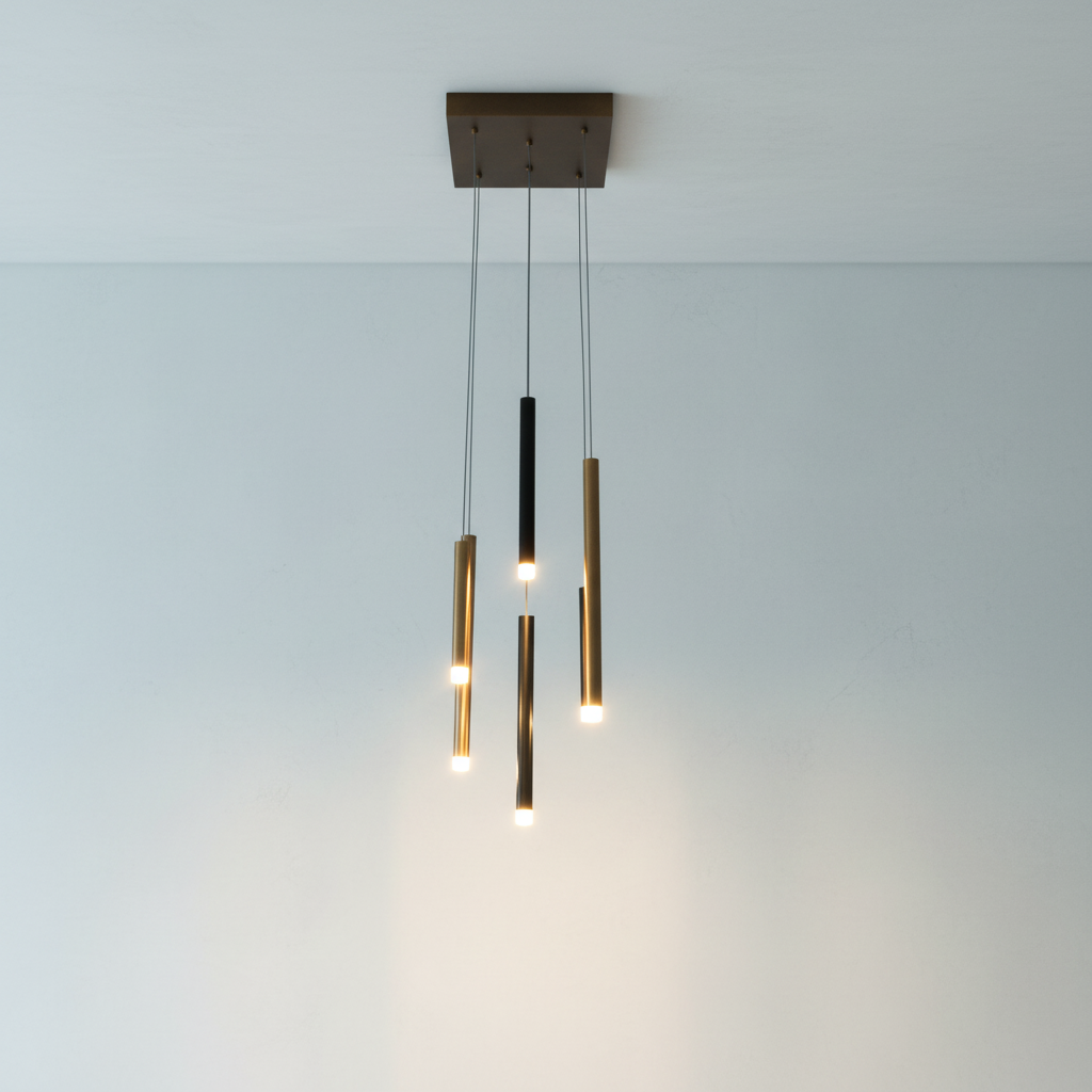 Riviko Aura Cascade Rectangular Pendant Chandelier - Background Shot